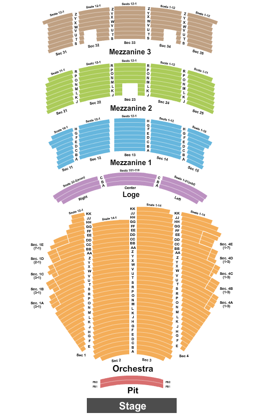 Paramount Theatre & Juliet Seating Chart